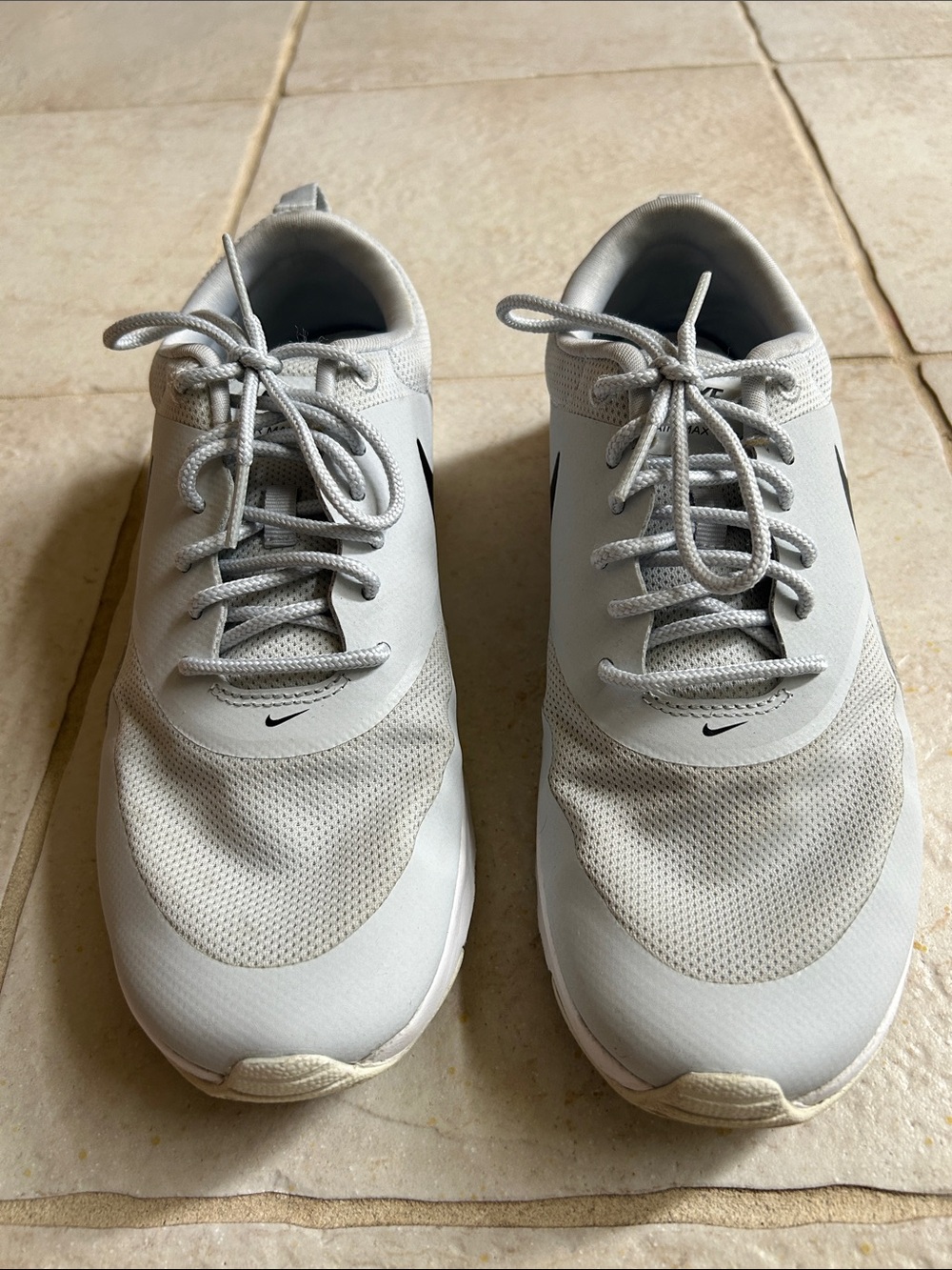 Nike Air Max Thea - Light Gray and White Breathable Mesh Trainers